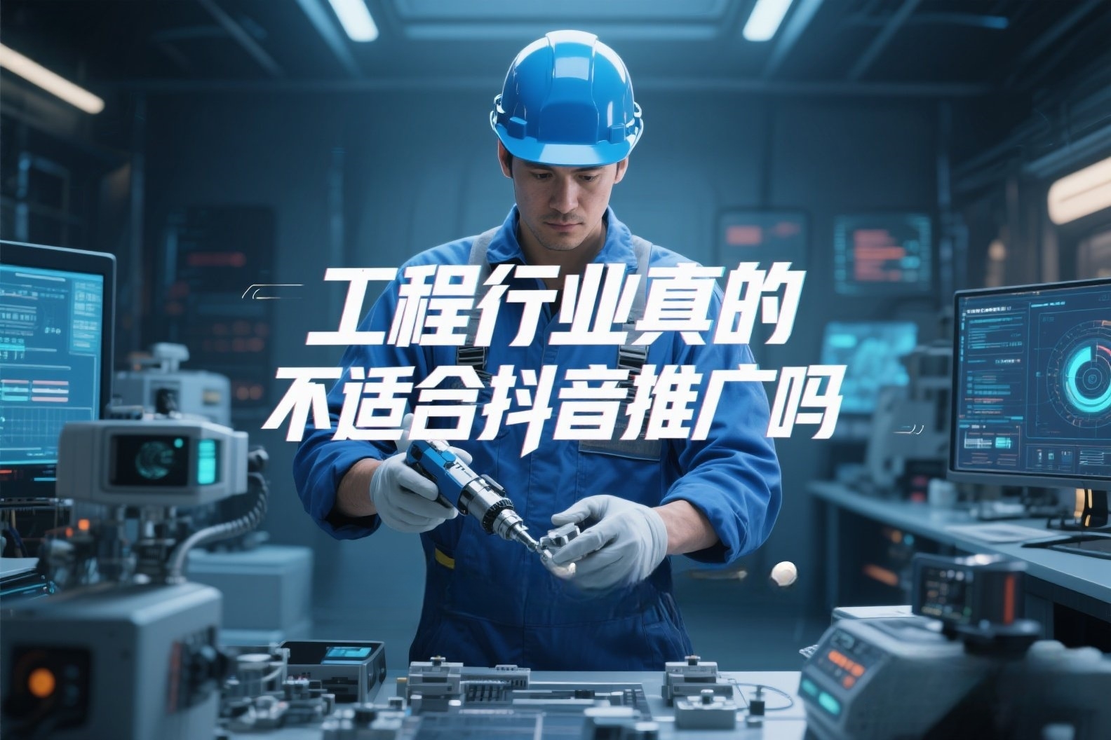 jimeng-2025-04-30-398-抖音拍摄高端概念海报,上面写着“工程行业真的不适合抖音推广吗”_副本 jimeng-2025-04-30-398-抖音拍摄高端概念海报,上面写着“工程行业真的不适合抖音推广吗”_副本